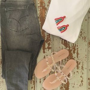 👖Calvin Klein high rise Skinny denim grey wash